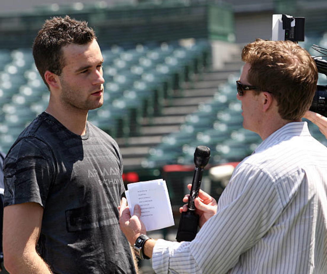 The Sports Corporation player Brett Connolly doing an interview before the NHL draft