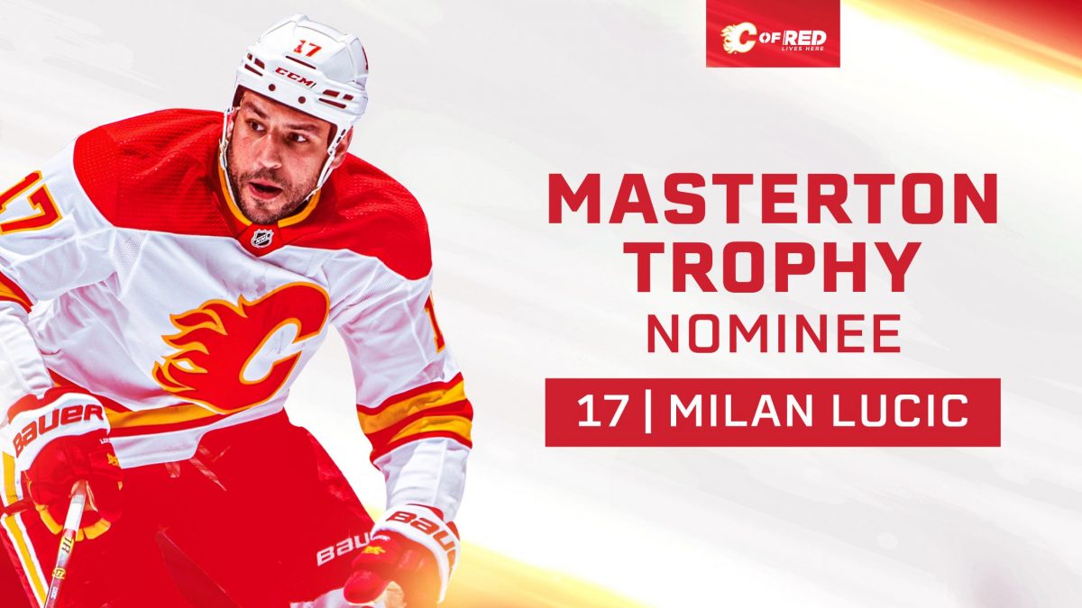 Lucic Named Flames Nominee for Bill Masterton Trophy